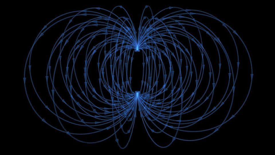 Magnetic field lines emitted by a RuBee tag