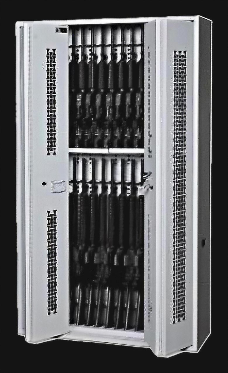 RuBee-enabled steel weapon rack